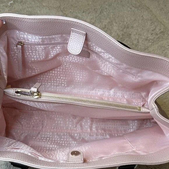 NWOT Kate Spade Pink Tote with Black Bow Accents - Picture 10 of 14